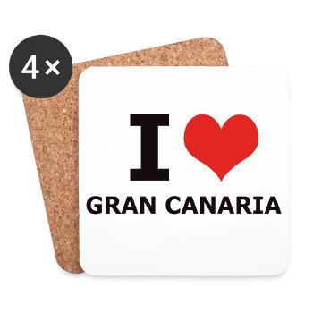 J'AIME GRAN CANARIA - Dessous de verre (lot de 4) - blanc - Devant
