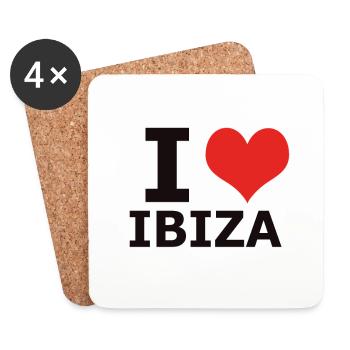 IBIZA I AMOUR IBIZA - Dessous de verre (lot de 4) - blanc - Devant