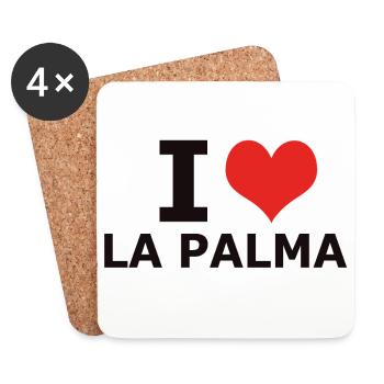 J'AIME LA PALMA - Dessous de verre (lot de 4) - blanc - Devant