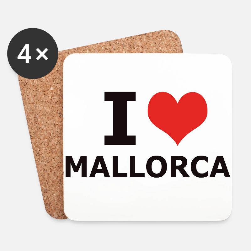 I LOVE MALLORCA - Untersetzer (4er-Set) - Weiß