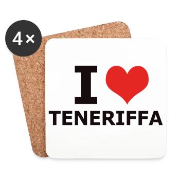 J'AIME TENERIFE - Dessous de verre (lot de 4) - blanc - Devant