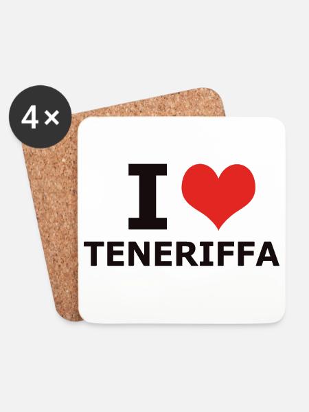 I LOVE TENERIFE - Coasters (set of 4) - white