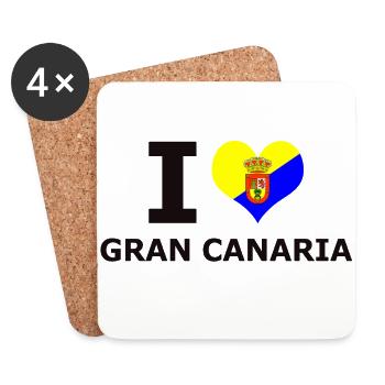 J'AIME GRAN CANARIA FLAG - Dessous de verre (lot de 4) - blanc - Devant