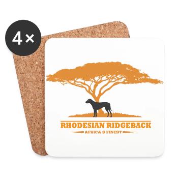 Rhodesian Ridgeback Conception - Dessous de verre (lot de 4) - blanc - Devant