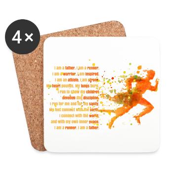 I Am A Father - I Am A Runner - Untersetzer (4er-Set) - Weiß - Vorne