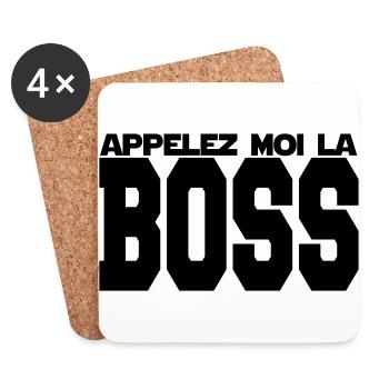 appelez moi la boss - Dessous de verre (lot de 4) - blanc - Devant