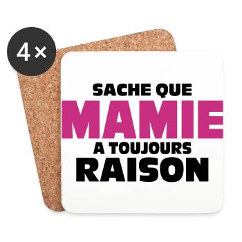 sache que mamie a toujours raison - Dessous de verre (lot de 4) - blanc - Devant