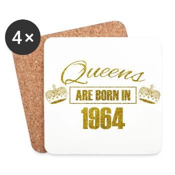 reines sont nés en 1964 - l'or Anniversaire de la Reine - Dessous de verre (lot de 4) - blanc - Devant