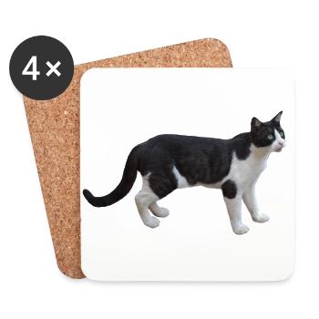 cat cat - Coasters (set of 4) - white - Front