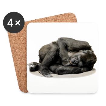 affe schimpanse gorilla pavian orangutan262 - Untersetzer (4er-Set) - Weiß - Vorne