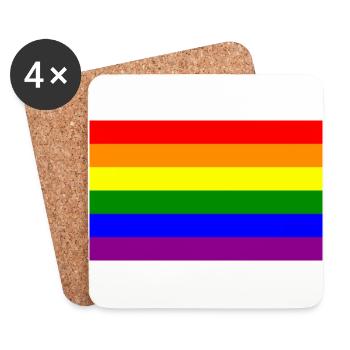 gay flag - Untersetzer (4er-Set) - Weiß - Vorne