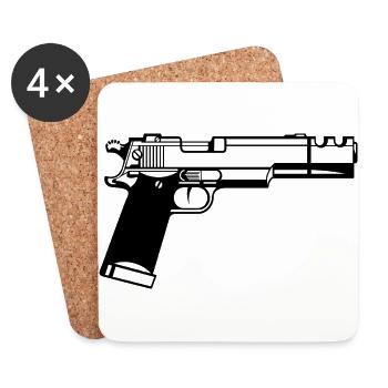 pistol - Coasters (set of 4) - white - Front