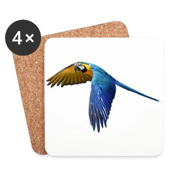 parrot parrot bird bird2 - Coasters (set of 4) - white - Front