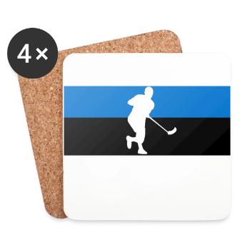 floorball - Untersetzer (4er-Set) - Weiß - Vorne