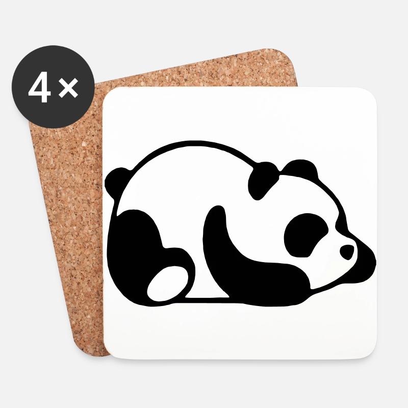 Baby-Panda - Untersetzer (4er-Set) - Weiß