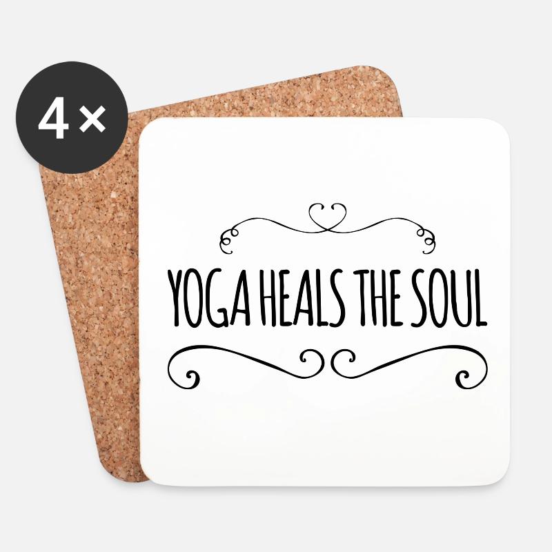 Yoga-Liebhaber - Untersetzer (4er-Set) - Weiß