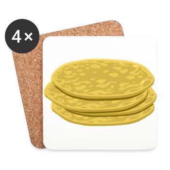 Pfannkuch crêpes crêpes petit déjeuner fruehstueck18 - Dessous de verre (lot de 4) - blanc - Devant