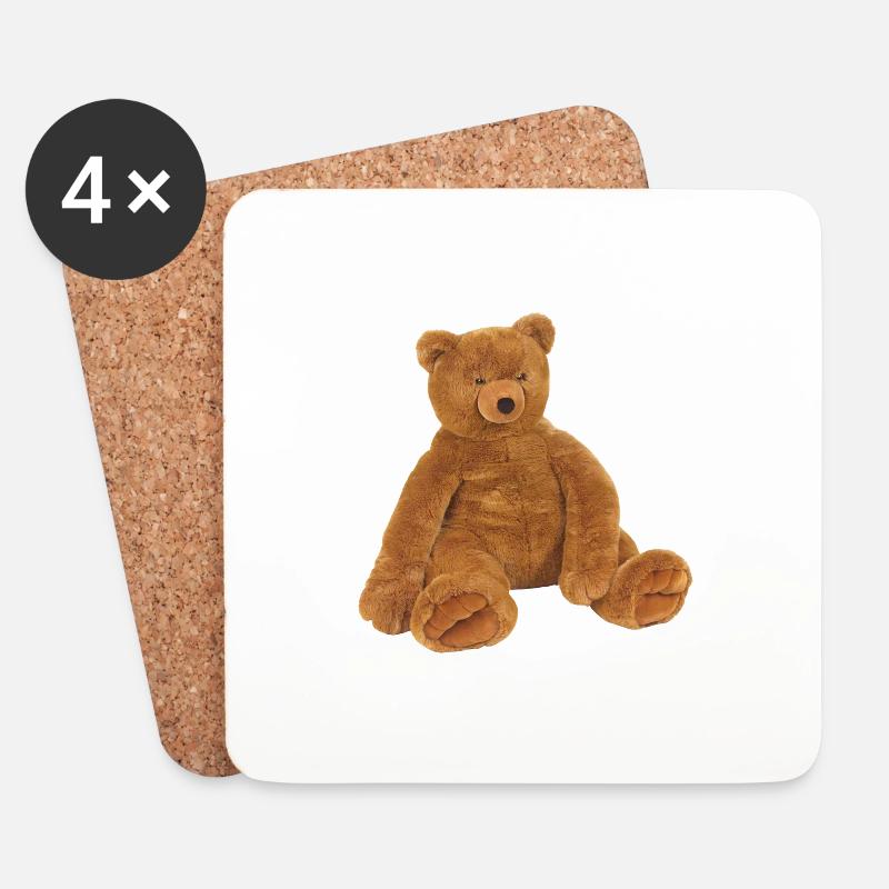 Teddybär auf dem TShirt als Geschenk Geschenkidee - Untersetzer (4er-Set) - Weiß