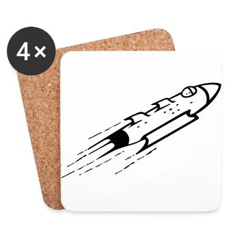 Rakte universe gift idea fast to the moon - Coasters (set of 4) - white - Front