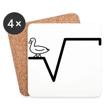 Mathe Ente Wurzel Schule, Uni Witze - Untersetzer (4er-Set) - Weiß - Vorne