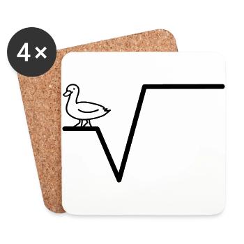 Mathe Ente Wurzel Schule, Uni Witze - Untersetzer (4er-Set) - Weiß - Vorne