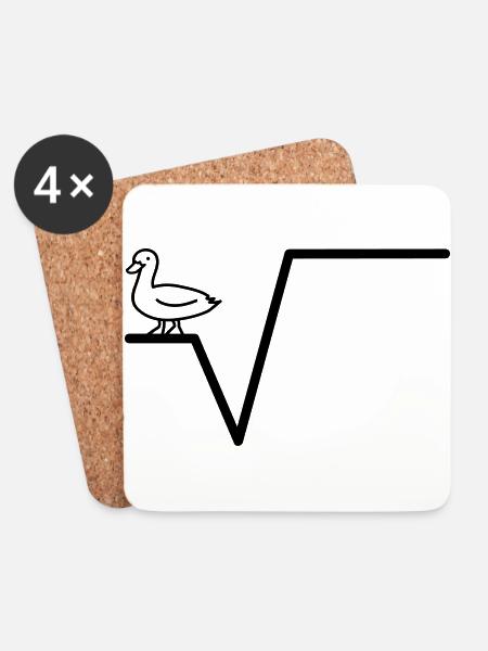 Mathe Ente Wurzel Schule, Uni Witze - Untersetzer (4er-Set) - Weiß