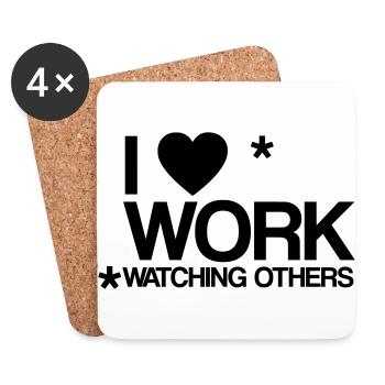 I love work work laziness lazy monday gift - Coasters (set of 4) - white - Front