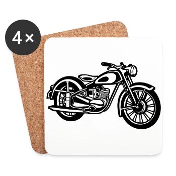Moto / Classique moto 04_schwarz - Dessous de verre (lot de 4) - blanc - Devant