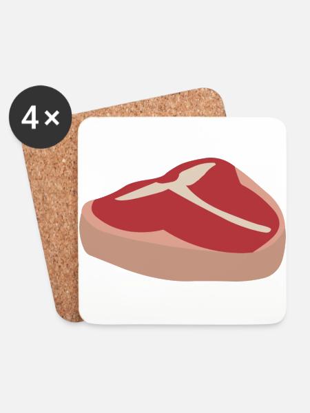Saftiges Fleisch - Coasters (set of 4) - white