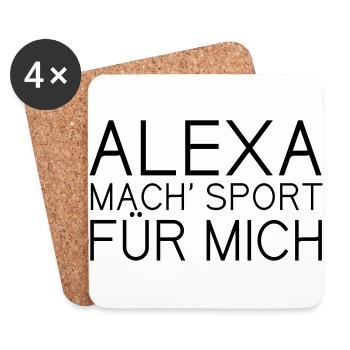 alexa mach sport fuer mich - Untersetzer (4er-Set) - Weiß - Vorne