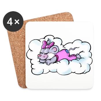 clouds mouse - Coasters (set of 4) - white - Front