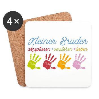 Kleiner Bruder T-Shirt - Untersetzer (4er-Set) - Weiß - Vorne