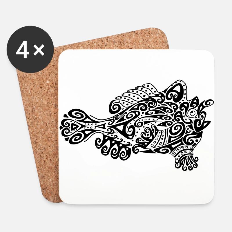 Little Cute Frogfish - Untersetzer (4er-Set) - Weiß