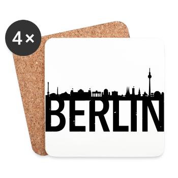 Skyline de Berlin - Dessous de verre (lot de 4) - blanc - Devant