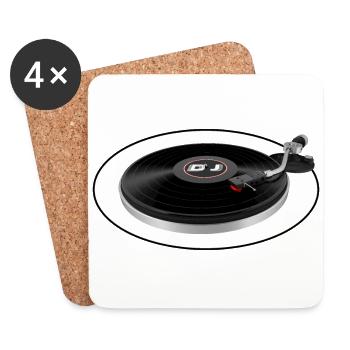Platine DJ SCOTT - Dessous de verre (lot de 4) - blanc - Devant