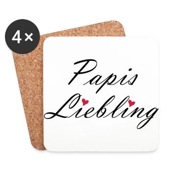 Bébé chéri de papa Cadeau de naissance enceinte - Dessous de verre (lot de 4) - blanc - Devant