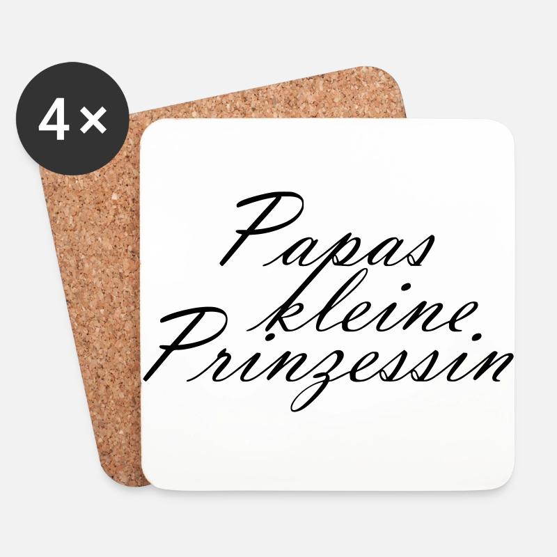 Papas kleine Prinzessin Baby Geburt Geschenk - Untersetzer (4er-Set) - Weiß
