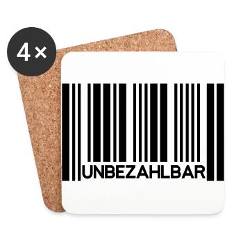 Unbezahlbar Barcode Preis Bester Beste Lieblings - Untersetzer (4er-Set) - Weiß - Vorne