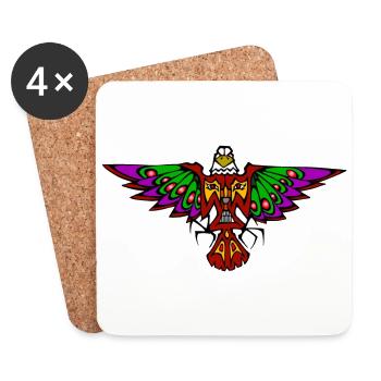 Tribal Eagle 3 - Dessous de verre (lot de 4) - blanc - Devant