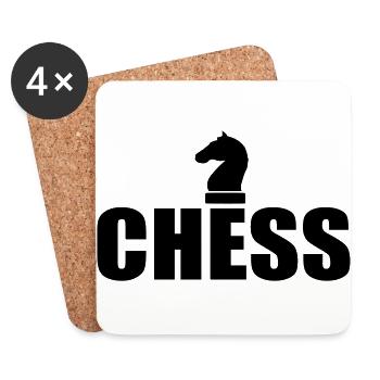 Schach - Untersetzer (4er-Set) - Weiß - Vorne
