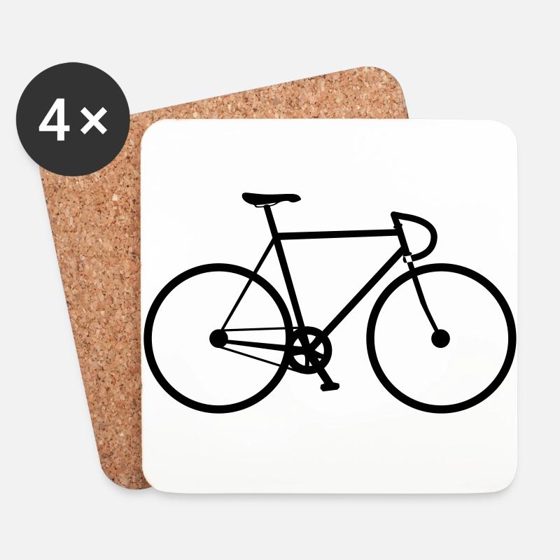 Fahrrad - Untersetzer (4er-Set) - Weiß