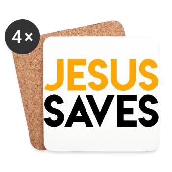 Jesus Saves - Coasters (set of 4) - white - Front