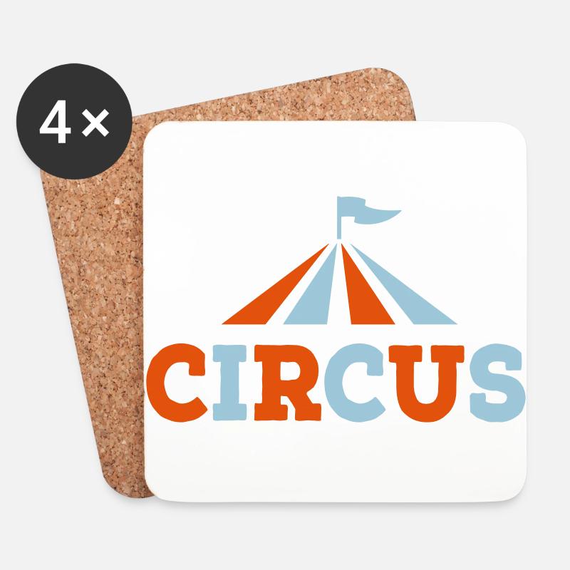 Zirkus - Untersetzer (4er-Set) - Weiß