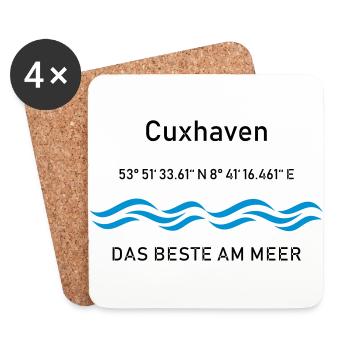 Cuxhaven - das beste am Meer - Untersetzer (4er-Set) - Weiß - Vorne