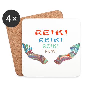 reiki reiki e 72 - Coasters (set of 4) - white - Front