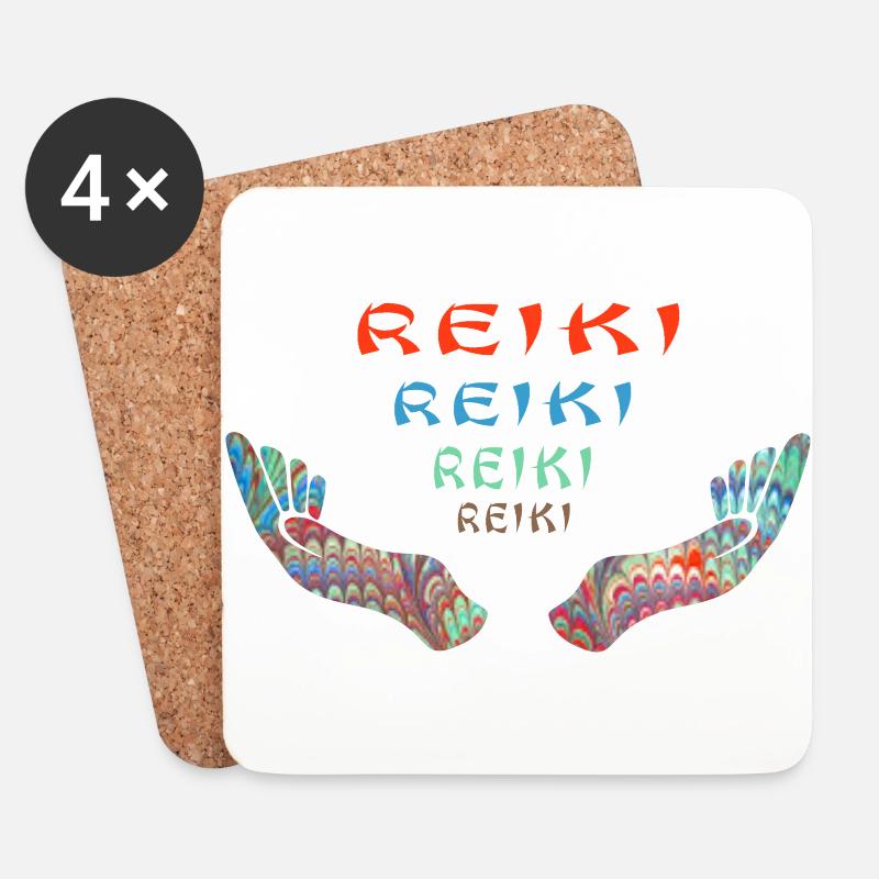 reiki reiki reiki e 72 - Untersetzer (4er-Set) - Weiß