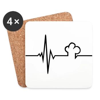cook - Coasters (set of 4) - white - Front