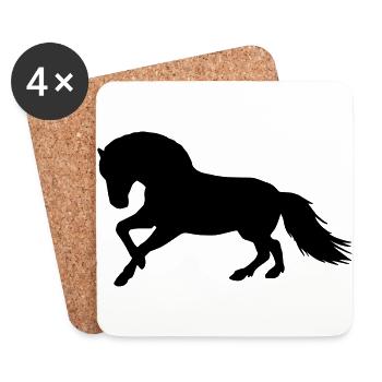 Fjordpferd Norweger Vektor Pony Pferd Geschenk - Untersetzer (4er-Set) - Weiß - Vorne