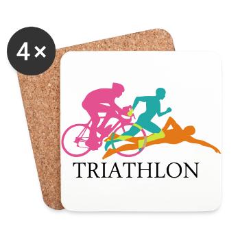 Triathlon - Untersetzer (4er-Set) - Weiß - Vorne