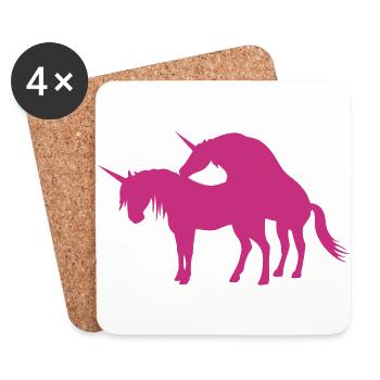 Unicorns Make Love - Coasters (set of 4) - white - Front